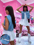 Crop džinsinė liemenė "DENIM DIAMOND" - mėlyna